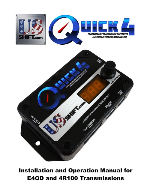 Quick 4 e4od installation manual