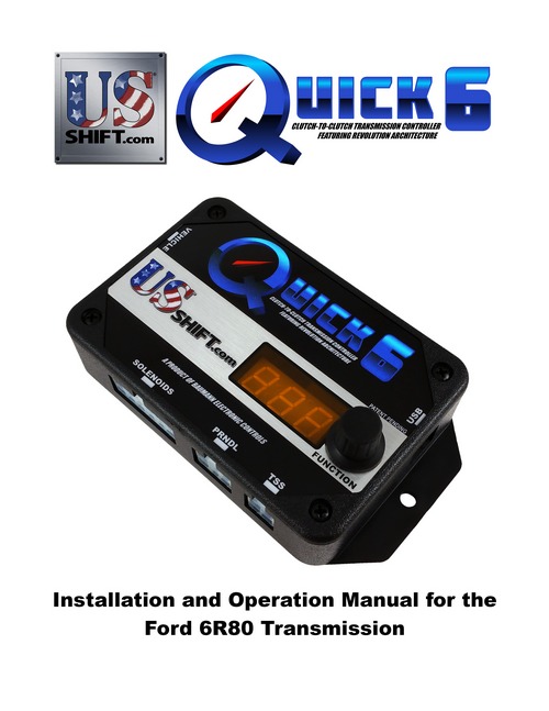 Quick 6 6r80 installation manual